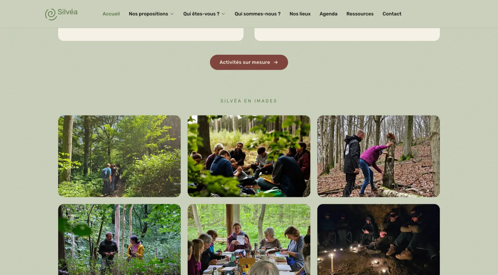 “Silvéa in pictures” photo gallery on the homepage